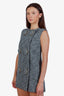 Gucci Grey Wool Sleeveless Buttoned Mini Dress Size 40
