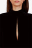 Saint Laurent Black Velvet High Neck Long Sleeve Mini Dress Size 38