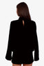 Saint Laurent Black Velvet High Neck Long Sleeve Mini Dress Size 38