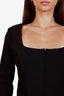 Acne Studios Black Wool Blend Square Neck Long Sleeve Corset Mini Dress Size 38