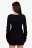 Acne Studios Black Wool Blend Square Neck Long Sleeve Corset Mini Dress Size 38