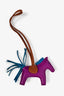 Hermès Purple/Brown/Teal Leather Rodeo PM Charm