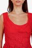 Dolce & Gabbana Red Lace-Detailed Sleeveless Midi Dress Size 44