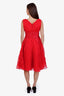 Dolce & Gabbana Red Lace-Detailed Sleeveless Midi Dress Size 44