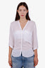 Helmut Lang White Sheer Open Back Button Down Top Size P
