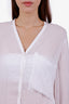 Helmut Lang White Sheer Open Back Button Down Top Size P