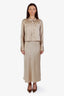 Frame Gold Silk Button Down and Midi Slip Skirt Set Size M