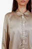 Frame Gold Silk Button Down and Midi Slip Skirt Set Size M