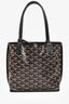 Goyard 2024 Black Goyardine Coated Canvas Mini Anjou Tote Bag with Pouch