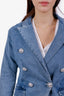 Balmain Blue Cotton Single Breasted Blazer Size 16A