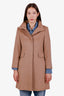Max Mara Studio Brown Virgin Wool Mid Single Breasted Jacket Size 6