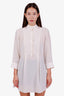 Alexander McQueen Cream Silk Ruffled Mini Dress Size 42