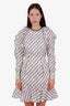 Erdem White/Black Polka-dot Ruffle Trimmed Mini Dress Size 2