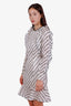 Erdem White/Black Polka-dot Ruffle Trimmed Mini Dress Size 2