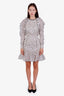 Erdem White/Black Polka-dot Ruffle Trimmed Mini Dress Size 2