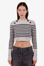 Isabel Marant Beige/Black Wool Striped Cropped Sweater Size 34
