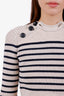 Isabel Marant Beige/Black Wool Striped Cropped Sweater Size 34