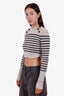 Isabel Marant Beige/Black Wool Striped Cropped Sweater Size 34