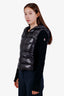 Moncler Black Down Fleece Paneled Hooded Jacket Size S