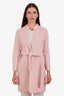 Max Mara Studio Pink Virgin Wool Cashmere Belted Single Breasted Jacket Size 2
