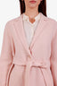 Max Mara Studio Pink Virgin Wool Cashmere Belted Single Breasted Jacket Size 2