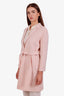 Max Mara Studio Pink Virgin Wool Cashmere Belted Single Breasted Jacket Size 2