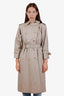 Burberry Beige Wool Cotton Double Lined Belted Trench Coat Size S