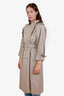 Burberry Beige Wool Cotton Double Lined Belted Trench Coat Size S