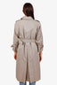 Burberry Beige Wool Cotton Double Lined Belted Trench Coat Size S