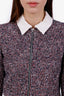 Maje Navy/Red Tweed Zipper Mini Dress Size 1
