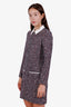 Maje Navy/Red Tweed Zipper Mini Dress Size 1