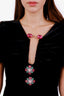 Self-Portrait Black Velvet Crystal-Embellished V-Neck Midi Dress Size 6