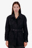 Burberry Black Belted Midi Length Trench Coat Size 4