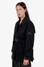 Burberry Black Belted Midi Length Trench Coat Size 4