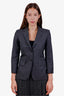 Thom Browne Grey Wool Single Breasted Blazer Size 36