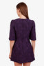 Dolce & Gabbana Purple Floral Jacquard Crystal Embellished Mini Dress Size 38