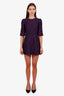 Dolce & Gabbana Purple Floral Jacquard Crystal Embellished Mini Dress Size 38