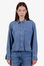 Veronica Beard Blue Cotton Button Up Shirt Size M