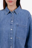 Veronica Beard Blue Cotton Button Up Shirt Size M