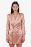 A.L.C. Rose Gold Double-Breasted Satin Blazer Dress Size 2