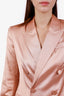 A.L.C. Rose Gold Double-Breasted Satin Blazer Dress Size 2