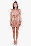A.L.C. Rose Gold Double-Breasted Satin Blazer Dress Size 2