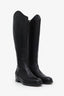 Gucci Black Leather Horsebit Detail Knee High Boots Size 37