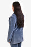 Frame Blue Velvet Double Breasted Slim Fit Blazer Size 10