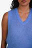 Frame Blue Wool Mohair Sleeveless Shrunken Vest Size M
