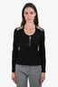 Burberry Black Wool Classic Nova Check Trim Sweater Size L