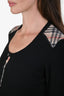 Burberry Black Wool Classic Nova Check Trim Sweater Size L