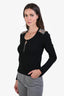 Burberry Black Wool Classic Nova Check Trim Sweater Size L