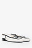 Pre-Loved Chanel™ 2026 Black/White Lambskin Leather CC Slingback 38C