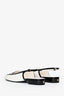 Pre-Loved Chanel™ 2026 Black/White Lambskin Leather CC Slingback 38C